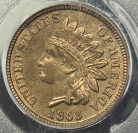 CAC Approved Coins 1863 INDIAN CENT – PCGS MS-64, PREMIUM QUALITY+ & CAC APPROVED! EAGLE EYE SEAL