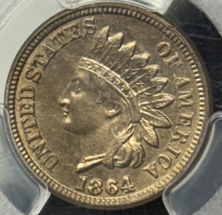 CAC Approved Coins 1864 INDIAN CENT COPPER NICKEL PCGS MS-64 LUSTROUS PREMIUM QUALITY CAC APPROVED!