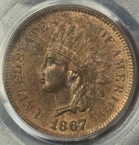 CAC Approved Coins 1867 INDIAN CENT, S-5 – PCGS MS-64 RB, PREMIUM QUALITY! CAC APPROVED! EAGLE EYE