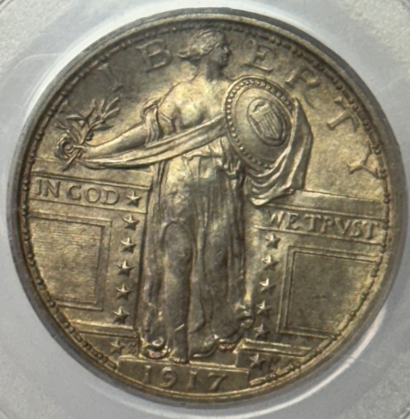 New Certified Coins 1917-S STANDING LIBERTY QUARTER, TY 1 – PCGS MS-64 FH, PLEASING, SATINY ORIGINAL