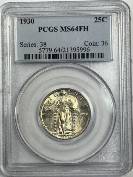 New Certified Coins 1930 STANDING LIBERTY QUARTER – PCGS MS-64 FH, FRESH, WHITE & LUSTROUS!