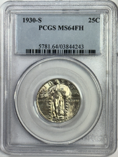 New Certified Coins 1930-S STANDING LIBERTY QUARTER – PCGS MS-64 FH, WHITE & FLASHY!