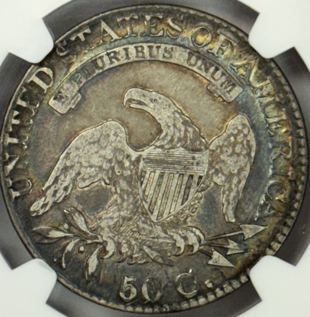 Early Halves 1825 CAPPED BUST HALF DOLLAR – NGC VF-25, LOVELY COLOR!