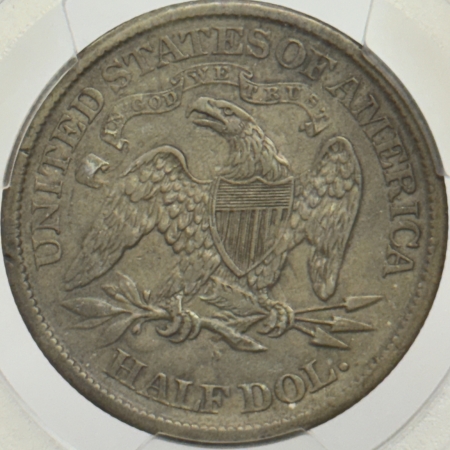 Liberty Seated Halves 1866-S SEATED LIBERTY HALF DOLLAR, MOTTO – PCGS XF-40, NICE, ORIGINAL, TOUGH!