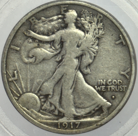 New Certified Coins 1917-S WALKING LIBERTY HALF DOLLAR, REVERSE – PCGS F-15, ORIGINAL & LOOKS VF!