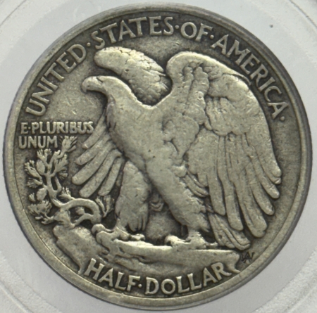 New Certified Coins 1917-S WALKING LIBERTY HALF DOLLAR, REVERSE – PCGS F-15, ORIGINAL & LOOKS VF!