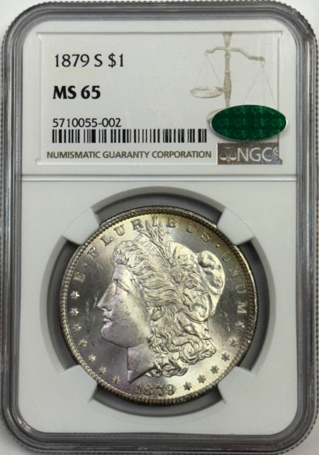 CAC Approved Coins 1879-S $1 MORGAN DOLLAR – NGC MS-65, PRETTY, PREMIUM QUALITY+ CAC APPROVED!