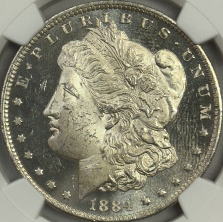 Morgan Dollars 1884-O $1 MORGAN DOLLAR – NGC MS-63 PL, PROOFLIKE W/ STRONG MIRRORS!