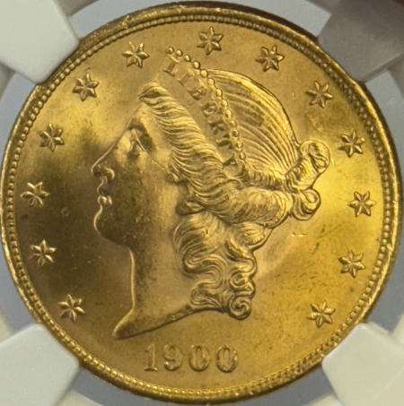 $20 1900 $20 LIBERTY GOLD DOUBLE EAGLE – NGC MS-63, LUSTROUS, PRETTY & PQ!