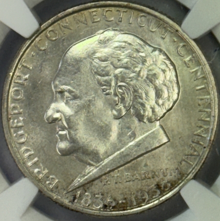 New Certified Coins 1936 BRIDGEPORT COMMEMORATIVE HALF DOLLAR – NGC MS-66, FRESH, ORIGINAL WHITE!