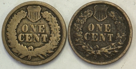 New Store Items 1863 INDIAN CENTS, LOT OF 2 – CIRCULATED