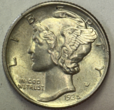 Mercury Dimes 1935 MERCURY DIME – ORIGINAL UNCIRCULATED!