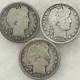 Barber Quarters 1900 1900-S 1903-O BARBER QUARTERS, LOT OF 3 – PLEASING CIRCULATED EXAMPLES!