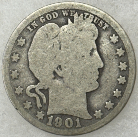 New Store Items 1901-O BARBER QUARTER – PLEASING CIRCULATED EXAMPLE, TOUGH DATE!