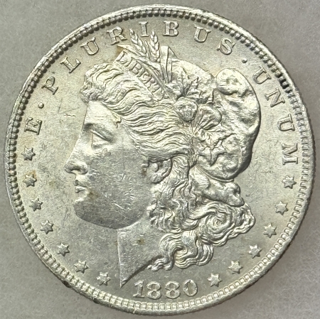 Morgan Dollars 1880-O $1 MORGAN DOLLAR – FLASHY HIGH GRADE, NEARLY UNCIRCULATED!