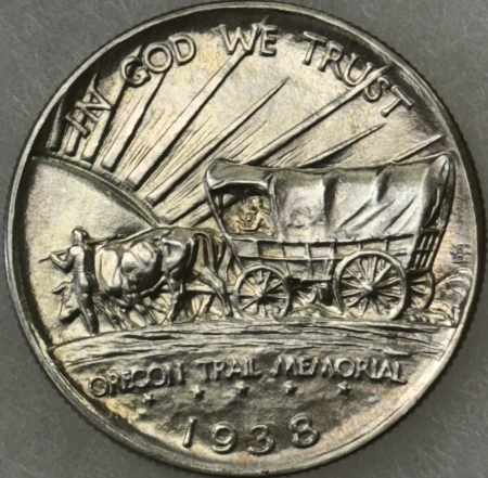 New Certified Coins 1938-D OREGON TRAIL COMMEMORATIVE HALF DOLLAR ANACS PHOTO CERT MS-63/63, CH-GEM