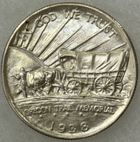 New Certified Coins 1938-S OREGON TRAIL COMMEMORATIVE HALF DOLLAR – ANACS PHOTO CERT MS-65/64, GEM++