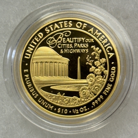 New Store Items 2015-W PROOF $10 FIRST SPOUSE 1/2 OZ GOLD, LADY BIRD JOHNSON – GEM PROOF IN OGP!