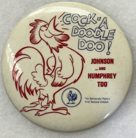 New Store Items 1964 3 1/2″ JOHNSON-HUMPHREY W/ A GREAT SLOGAN/ROOSTER “COCK A DOODLE DOO”-MINT!