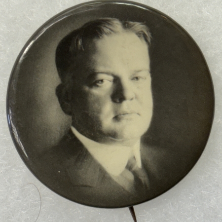 Political 1928 HOOVER 1 3/4″ CELLO, SCARCE LARGE SEPIA PHOTO CAMPAIGN BUTTON-near MINT!