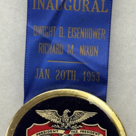 New Store Items 1953 EISENHOWER-NIXON 3″ CELLO INAUGURAL/RIBBON, CUMBERLAND CO. PA-RARE & MINT!