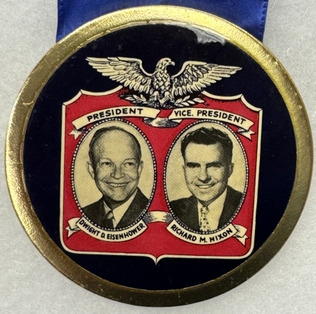 New Store Items 1953 EISENHOWER-NIXON 3″ CELLO INAUGURAL/RIBBON, CUMBERLAND CO. PA-RARE & MINT!