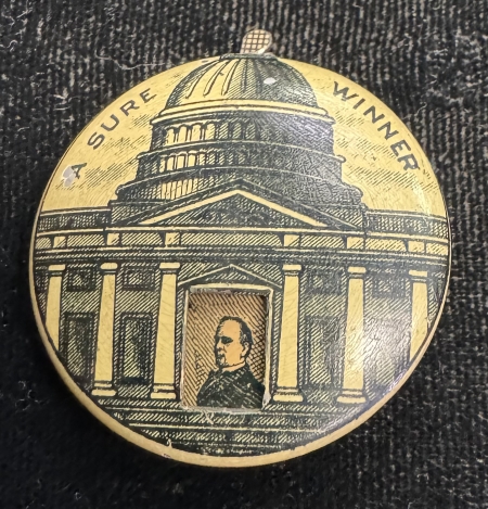 New Store Items 1900 MCKINLEY-BRYAN 1 1/4″ LITHO MECHANICAL CAMPAIGN BUTTON, SCARCE & PRISTINE!