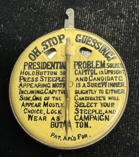 New Store Items 1900 MCKINLEY-BRYAN 1 1/4″ LITHO MECHANICAL CAMPAIGN BUTTON, SCARCE & PRISTINE!