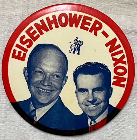 New Store Items 1952 IKE EISENHOWER-NIXON 4″ CELLO JUGATE, GRAPHIC & SCARCE, MINT!