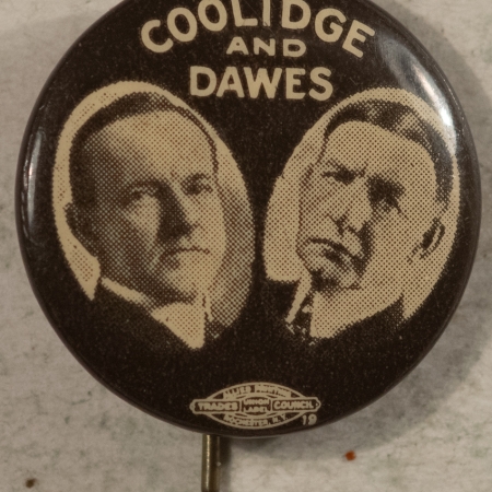 Other Collectibles 1924 CALVIN COOLIDGE AND DAWES 7/8″ CELLO, VERY SCARCE JUGATE, NEAR MINT!