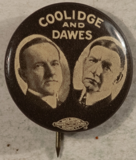 Other Collectibles 1924 CALVIN COOLIDGE AND DAWES 7/8″ CELLO, VERY SCARCE JUGATE, NEAR MINT!