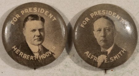 Other Collectibles 1928 HERBERT HOOVER & AL SMITH 7/8″ CELLO PAIR OF MATED BUTTONS, SCARCE & MINT