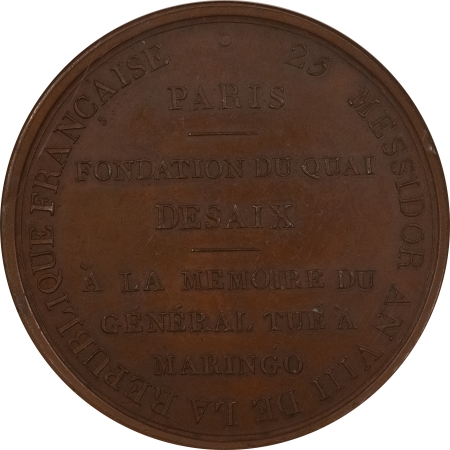 Exonumia 1789 DATED FRANCE BRONZE MEDAL QUAI DESAIX FOUNDATION BONAPARTE 42MM NGC MS65 BN