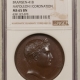 Exonumia 1803 DATED FRANCE BRONZE MEDAL NAPOLEON I FAILED ASSASSINATION 34MM NGC MS-66 BN