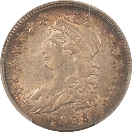 Early Halves 1808 CAPPED BUST HALF DOLLAR – PCGS XF-45, PRETTTY & SUPER PREMIUM QUALITY!