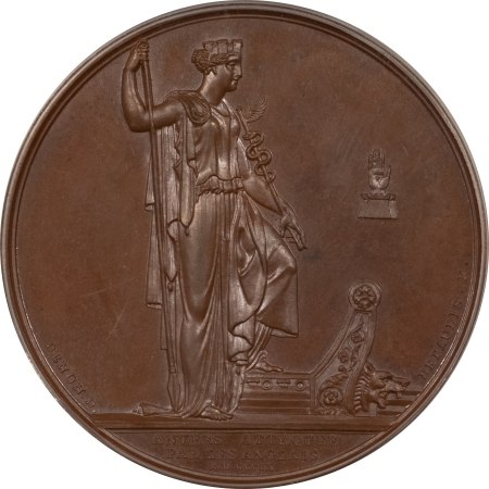 Exonumia 1809 FRANCE BRONZE MEDAL, ATTACK ON ANTWERP, STATUE OF JUPITER, 41MM PCGS SP-64