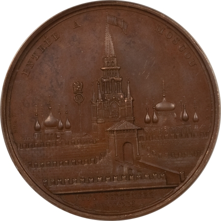 Exonumia 1812 DATED FRANCE BRONZE MEDAL, NAPOLEON, ENTRY INTO MOSCOW, 40MM PCGS SP-63