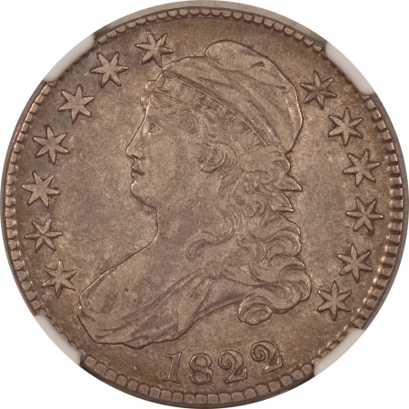 Early Halves 1822 CAPPED BUST HALF DOLLAR – NGC VF-35, PERFECT! PREMIUM QUALITY!