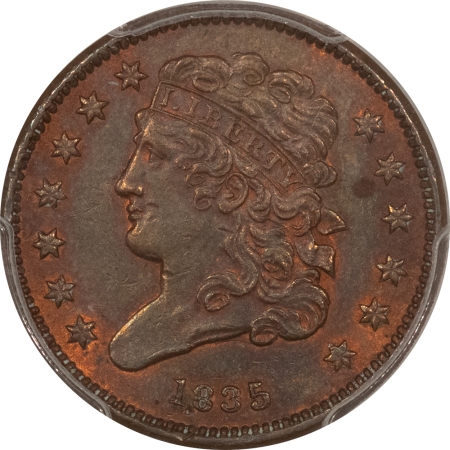 Classic Head Half Cents 1835 CLASSIC HEAD HALF CENT – PCGS AU-53, PRETTY!