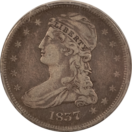 Early Halves 1837 CAPPED BUST HALF DOLLAR – PCGS VF-30, NICE & ORIGINAL!