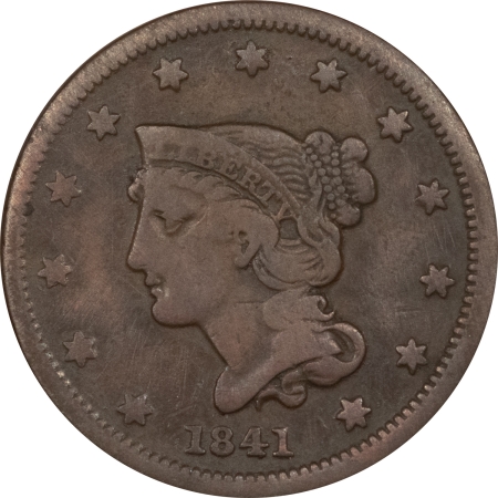 Braided Hair Large Cents 1841 LARGE CENT -PLEASING CIRCULATED EXAMPLE