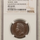 Exonumia 1833 DATED FRANCE BRONZE MEDAL, VENDOME COLUMN, NAPOLEON, 24MM, NGC MS-65 BN WOW