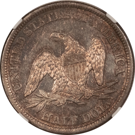 Liberty Seated Halves 1843 LIBERTY SEATED HALF DOLLAR, REV RIM-TO-RIM DIE CRACK – AU DETAILS, CLEANED