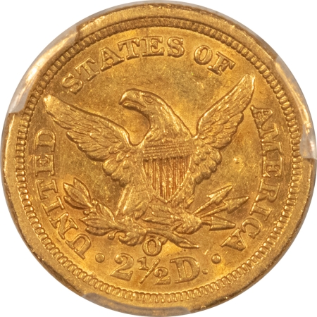 $2.50 1843-O $2.50 LIBERTY GOLD QUARTER EAGLE, SMALL DATE – PCGS MS-61, VERY SCARCE!