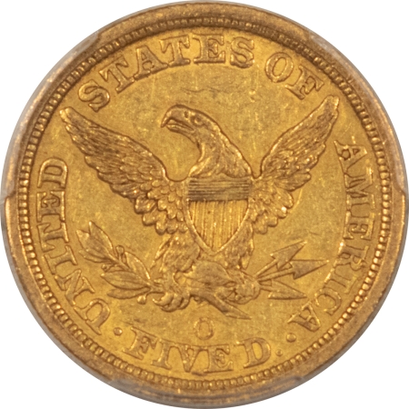 $5 1846-O NO MOTTO $5 LIBERTY GOLD HALF EAGLE – PCGS AU-53, VERY SCARCE!