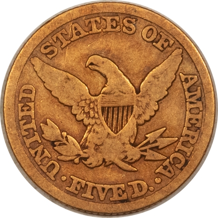 $5 1847 $5 LIBERTY GOLD, NO MOTTO – PLEASING CIRCULATED EXAMPLE