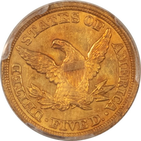 $5 1847 NO MOTTO $5 LIBERTY GOLD HALF EAGLE – PCGS MS-61, PREMIUM QUALITY & CAC!