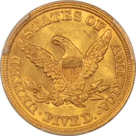 $5 1847 NO MOTTO $5 LIBERTY GOLD HALF EAGLE – PCGS MS-62 FRESH & FLASHY