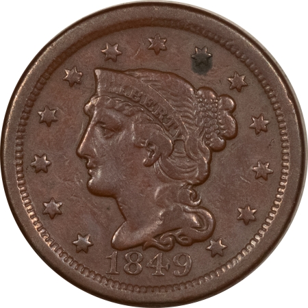 Braided Hair Large Cents 1849 LARGE CENT – PLEASING CIRCULATED EXAMPLE