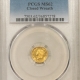 $1 1856 $1 INDIAN PRINCESS GOLD – SLANTED 5 PCGS MS-63